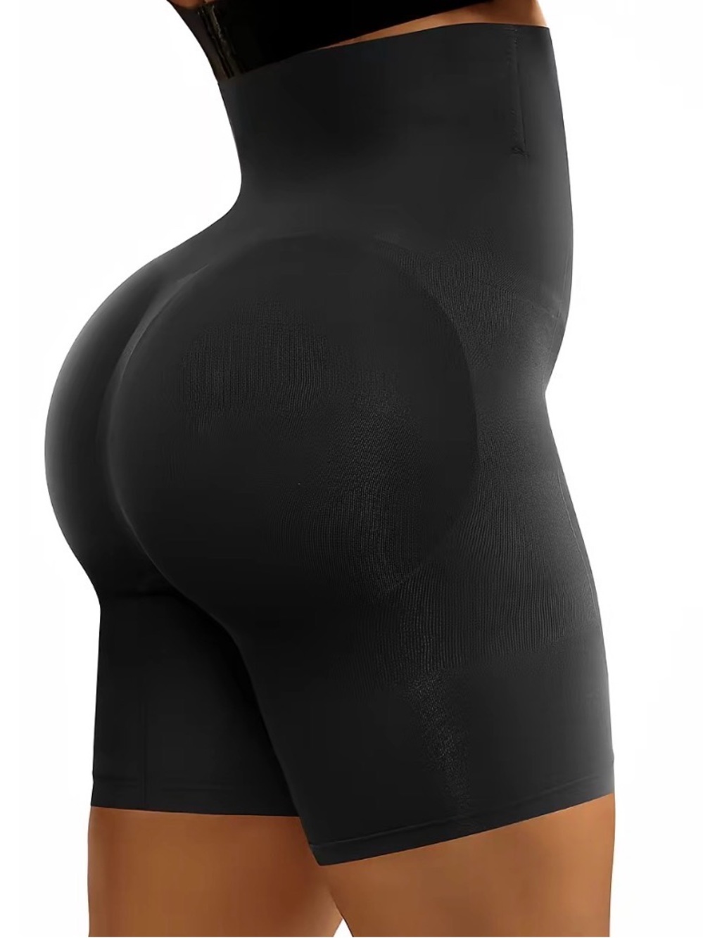 Shapellx Seamless High-Waisted Black Sculpting Shorts with Butt Lift XL/XXL